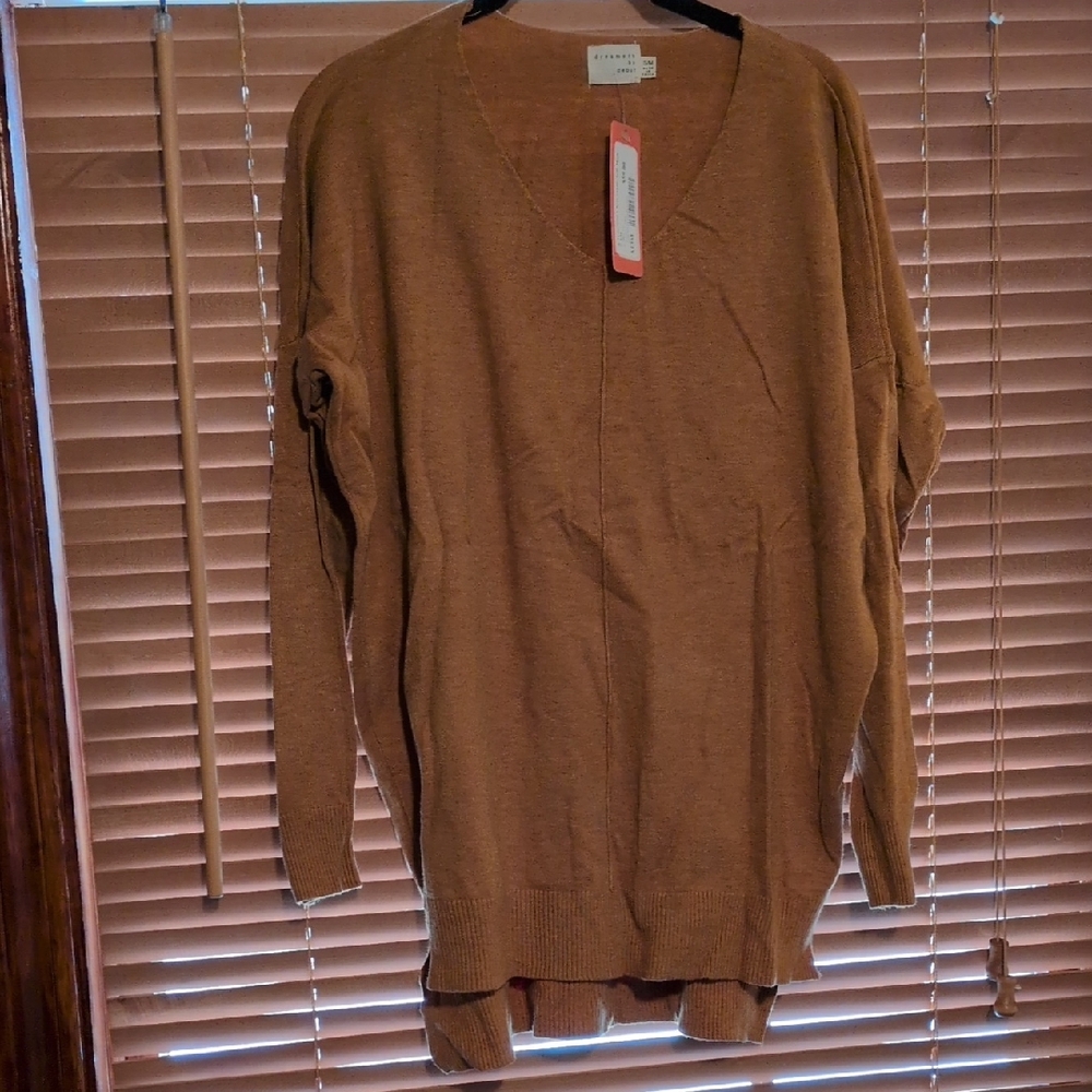 Tan V-Neck Sweater